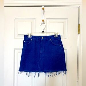 TOPSHOP Frayed Denim Skirt - Size 4 - Color Royal Blue